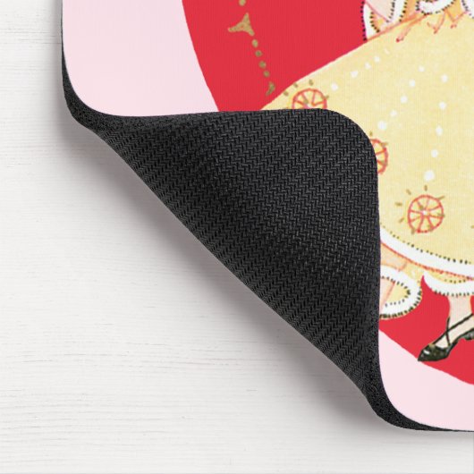 Retro Valentijnsdag,  harlekijn en hart Muismat (Hoek)