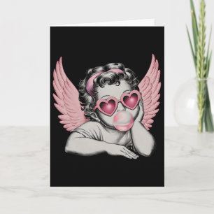 Retro Valentijnsdag Hart Sungles Cupido Blaast Bu Kaart
