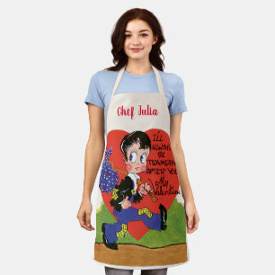 Retro Valentijnsdag,  Hobo Boy Hart Schort