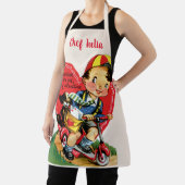 Retro Valentijnsdag, jongen op een scooter Schort (Insitu)