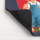  retro Valentijnsdag, jongen Vist harten Muismat (Hoek)