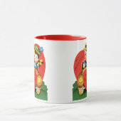 Retro Valentijnsdag,  meisje en jongen in de auto Mok (Midden)