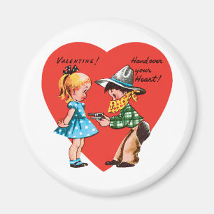 Retro Valentijnsdag, Meisje met Cowboy Magneet