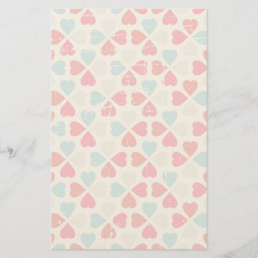 Retro Valentijnsdag Patroon Briefpapier (Voorkant)