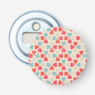 Retro Valentijnsdag Patroon Button Flesopener