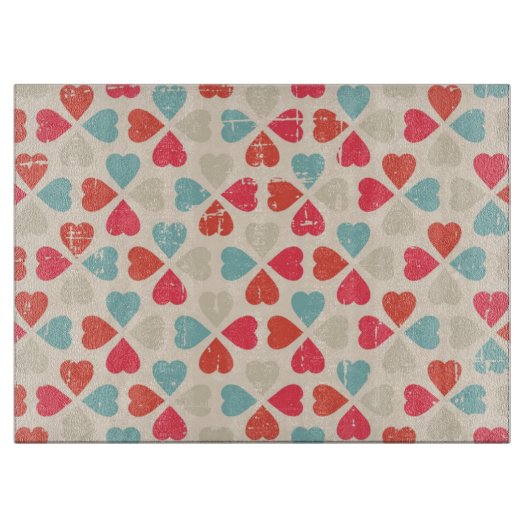 Retro Valentijnsdag Patroon Snijplank (Voorkant)