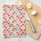 Retro Valentijnsdag Patroon Theedoek (Quarter Fold)