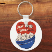 Retro Valentijnsdag, Popcorn Pop a Corny Vraag Sleutelhanger (Voorkant)