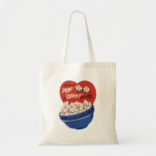 Retro Valentijnsdag, Popcorn Pop a Corny Vraag Tote Bag