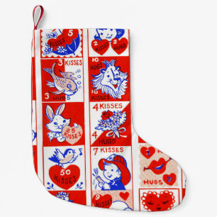 Retro Valentijnsdag stempelpatroon uit de jaren 50 Kleine Kerstsok