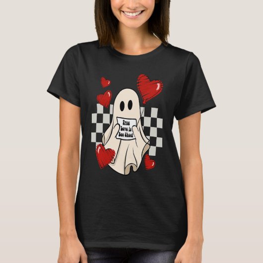 Retro Valentijnsdag True Love is Boo Sheet Schatti T-shirt (Voorkant)