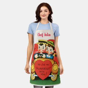 Retro Valentijnsdag, Vintage Jongen en Meisje in A Schort