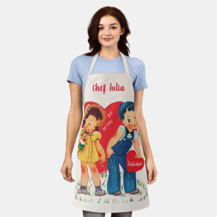 Retro Valentijnsdag, Vintage Meisjes- en Jongensha Schort