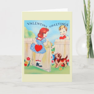 Retro Valentijnsdag wenskaart Feestdagen Kaart