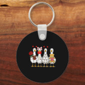 Retro Valentine Goose Funny Nk Coquette Love Silly Sleutelhanger (Voorkant)