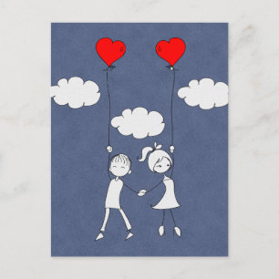 Retro Valentine Love Sweetheart Feestdagenkaart