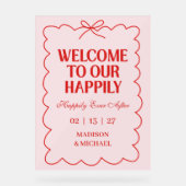 Retro Valentine Welcome Wedding Red Pink (Recto)