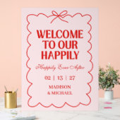 Retro Valentine Welcome Wedding Red Pink (Mariage)