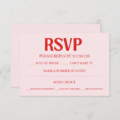 Retro Valentine's RSVP Wedding Reply Card (Devant / Derrière)
