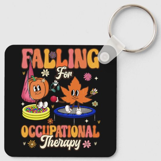 Retro vallen voor arbeidstherapie OT OTA Autu Sleutelhanger (Achterkant)