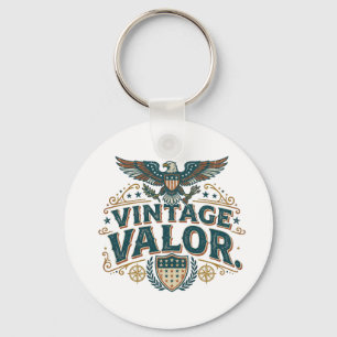Retro Valor Retro Patriottische T-Shirt Sleutelhanger
