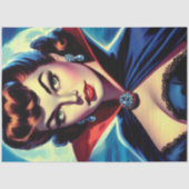 Retro Vampire Pin-up Tissuepapier (Voorkant)