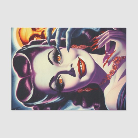 Retro Vampire Pin-up Tissuepapier (Voorkant)