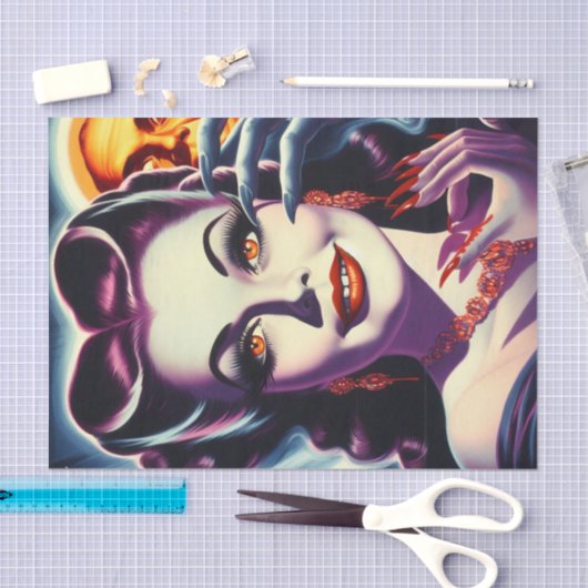 Retro Vampire Pin-up Tissuepapier (Craft)