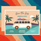 Retro van bruiloft save the date