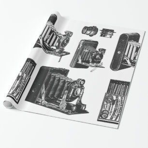 retro van grote formaatcamera's cadeaupapier