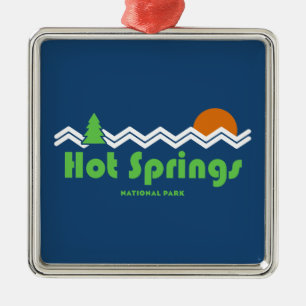 Retro van het nationale park Hot Springs Metalen Ornament