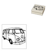 Retro Van Rubberstempel (Gestempeld)