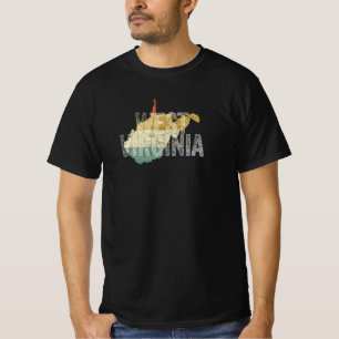  Retro van West-Virginia - Verstoorde kaart T-shirt