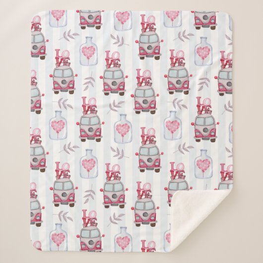 Retro Vans Sherpa Blanket Sherpa Deken (Voorkant)