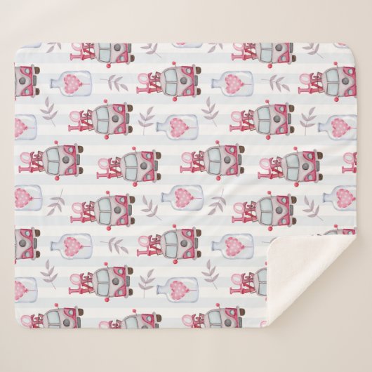 Retro Vans Sherpa Blanket Sherpa Deken (Voorkant (horizontaal))