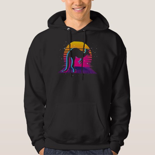 Retro Vaporwave Kangaroo Hoodie (Voorkant)