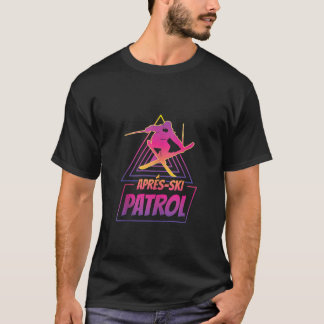 Retro Vaporwave Winter Sports Snowboard Apres Ski  T-shirt