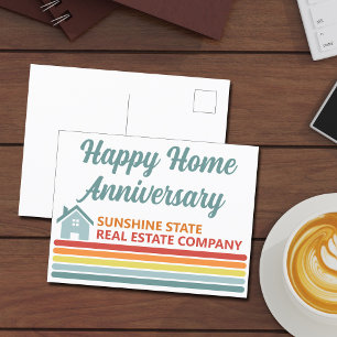 Retro Vastgoedbedrijf Huis Marketing Briefkaart
