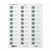 Retro Vector Blue Grey Leaves Pattern Etiket (Full Sheet)