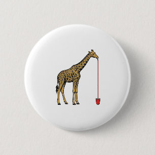 Retro Vectorontwerp van Giraffe Drankriet_1 Ronde Button 5,7 Cm