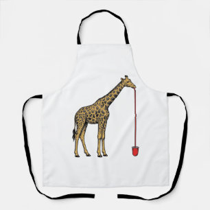 Retro Vectorontwerp van Giraffe Drankriet_1 Schort