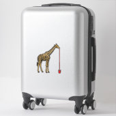 Retro Vectorontwerp van Giraffe Drankriet_1 Sticker (Koffer)