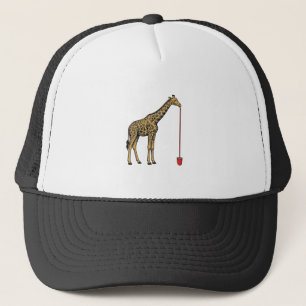 Retro Vectorontwerp van Giraffe Drankriet_1 Trucker Pet