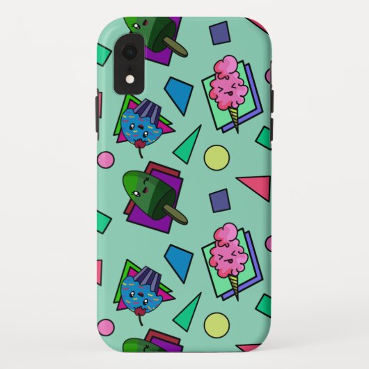 Retro Veelkleurige Cartoon Sweets & Shapes Patroon Case-Mate iPhone Case (Achterkant)