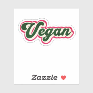 Retro  Vegan Graphic Logo Sticker