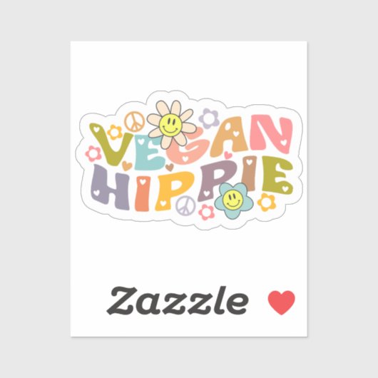 Retro Vegan Hippie Lifestyle Sticker (Vel)
