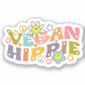 Retro Vegan Hippie Lifestyle Sticker (Voorkant)