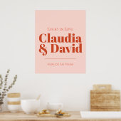 Retro Vegas Wedding Sign Poster (Keuken)