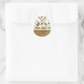 Retro Vegetable Bowl Ronde Sticker (Tas)