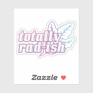 Retro Vegetable Pun: volledig Rad-ish Sticker